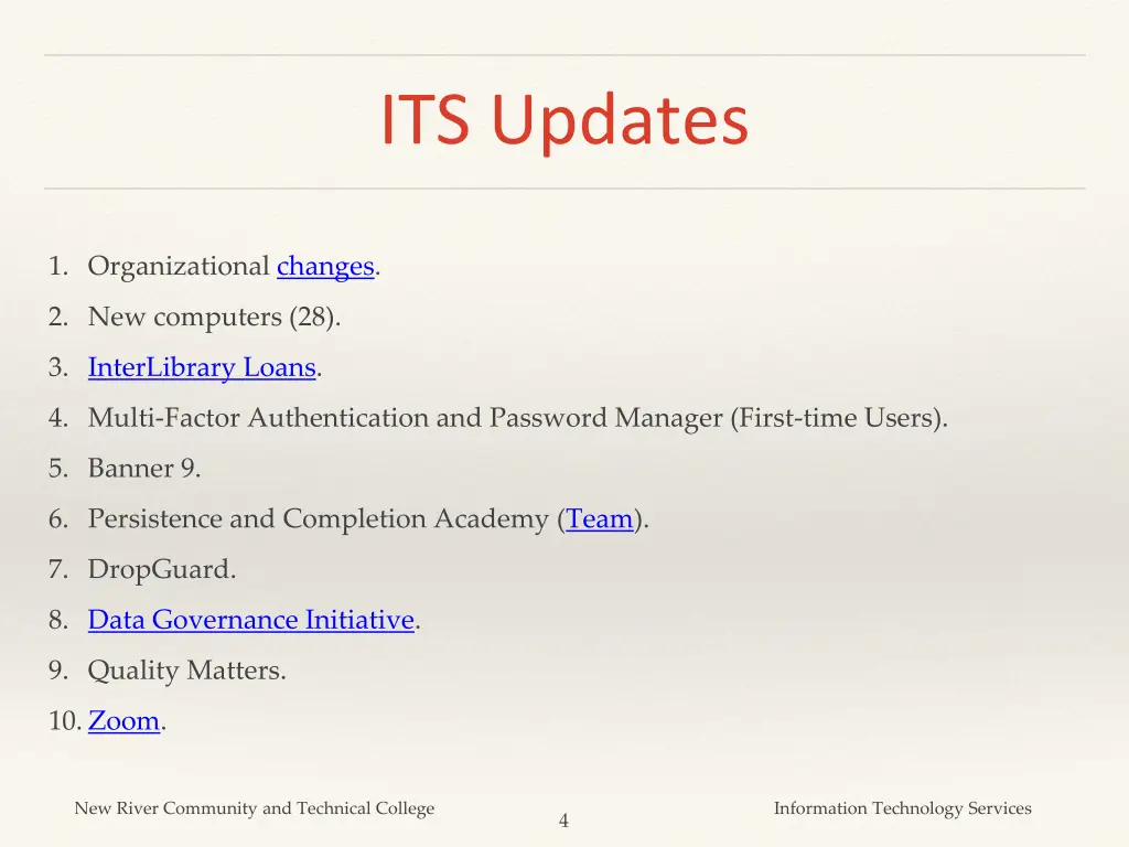 its updates