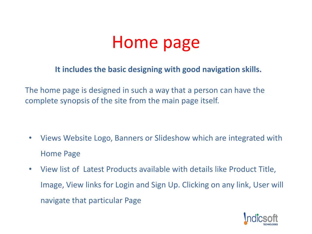 home page
