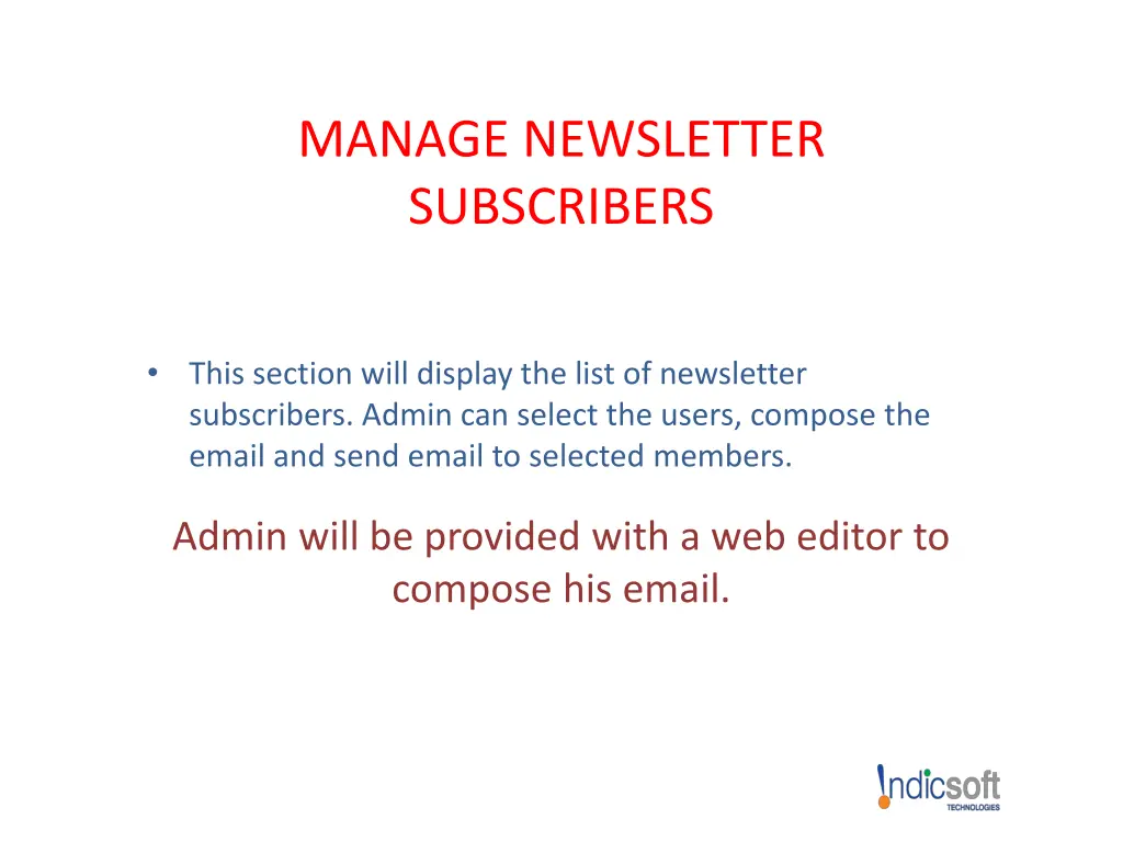 manage newsletter subscribers