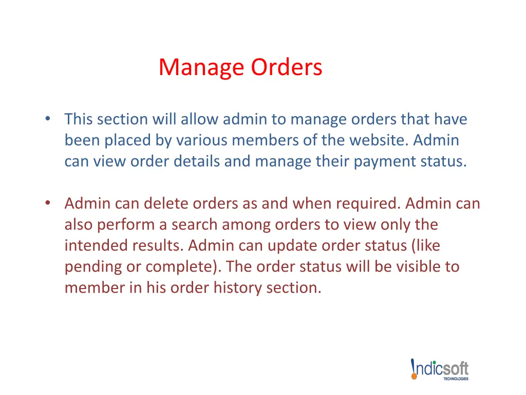 manage orders