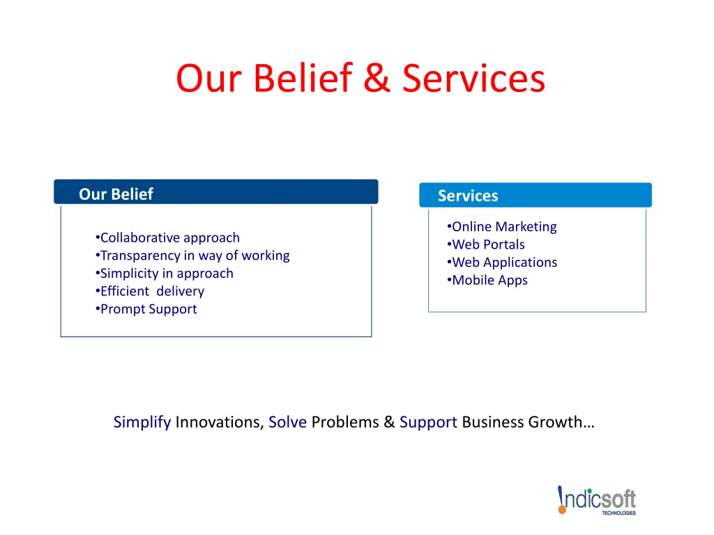 our belief services