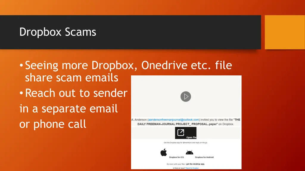 dropbox scams