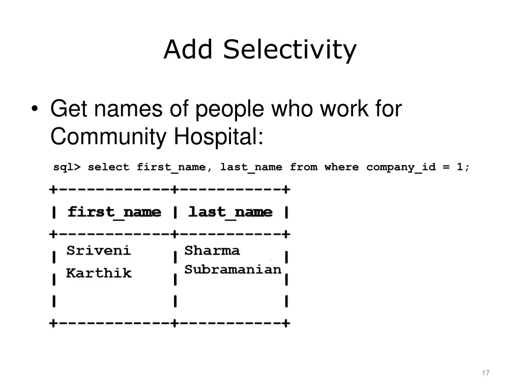 add selectivity