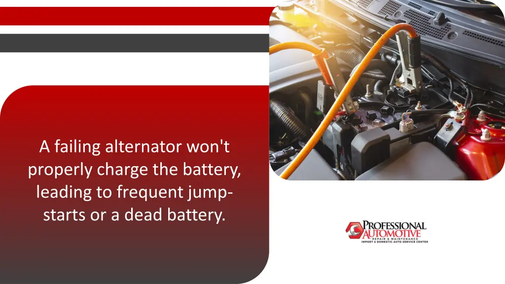 a failing alternator won t properly charge