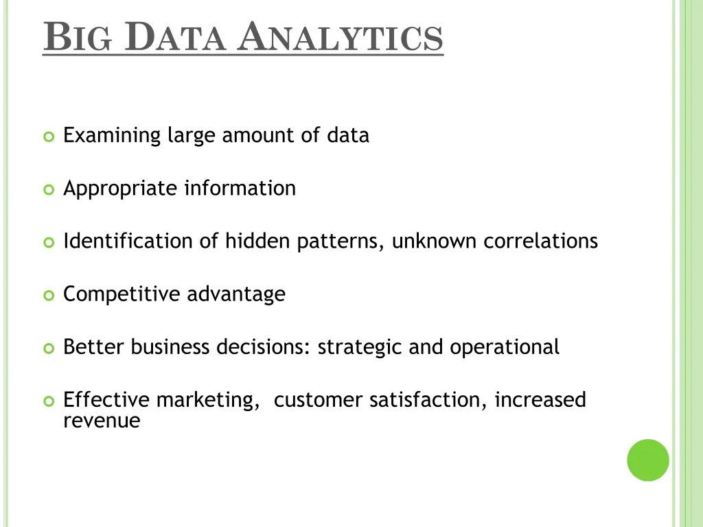 b ig d ata a nalytics