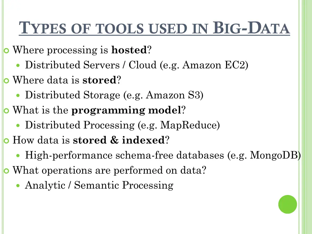 t ypes of tools used in b ig d ata