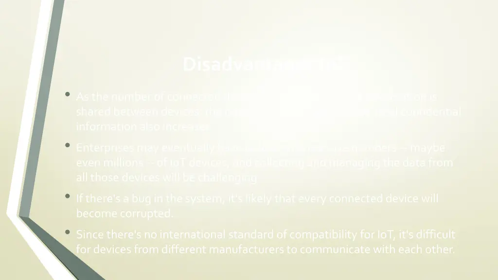 disadvantages iot