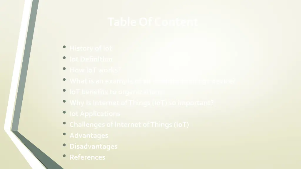 table of content
