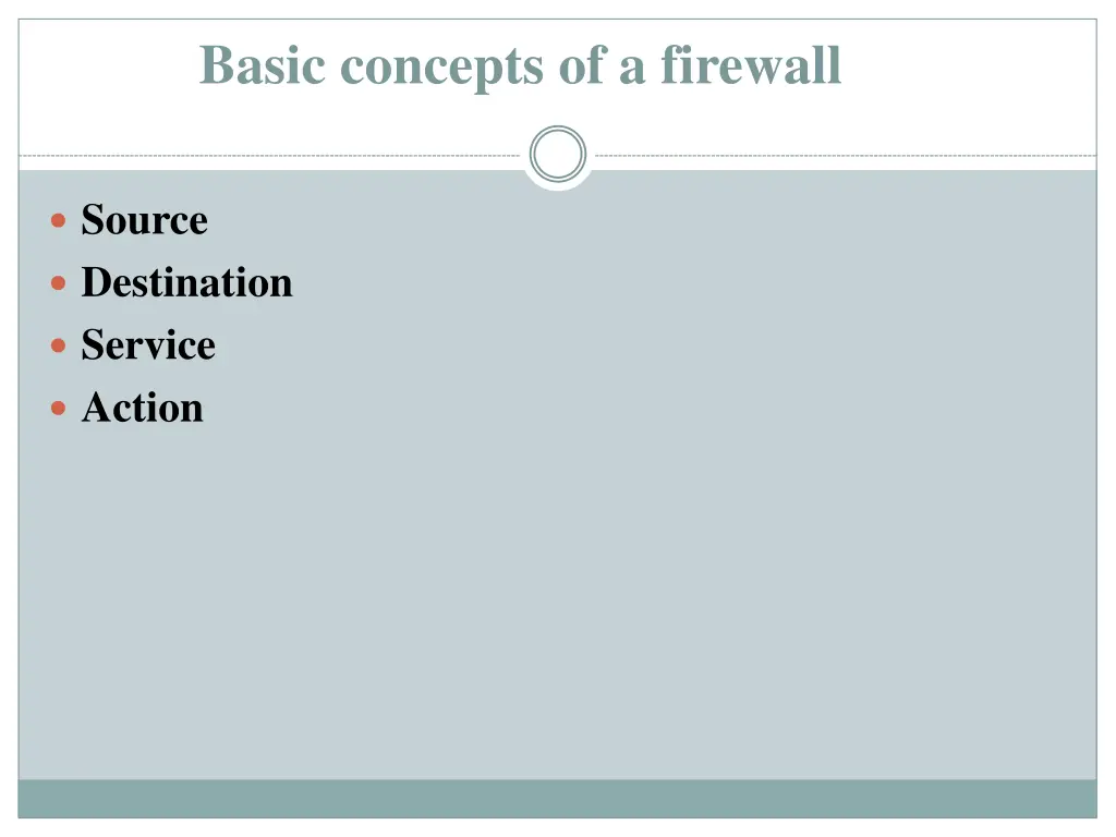 basic concepts of a firewall