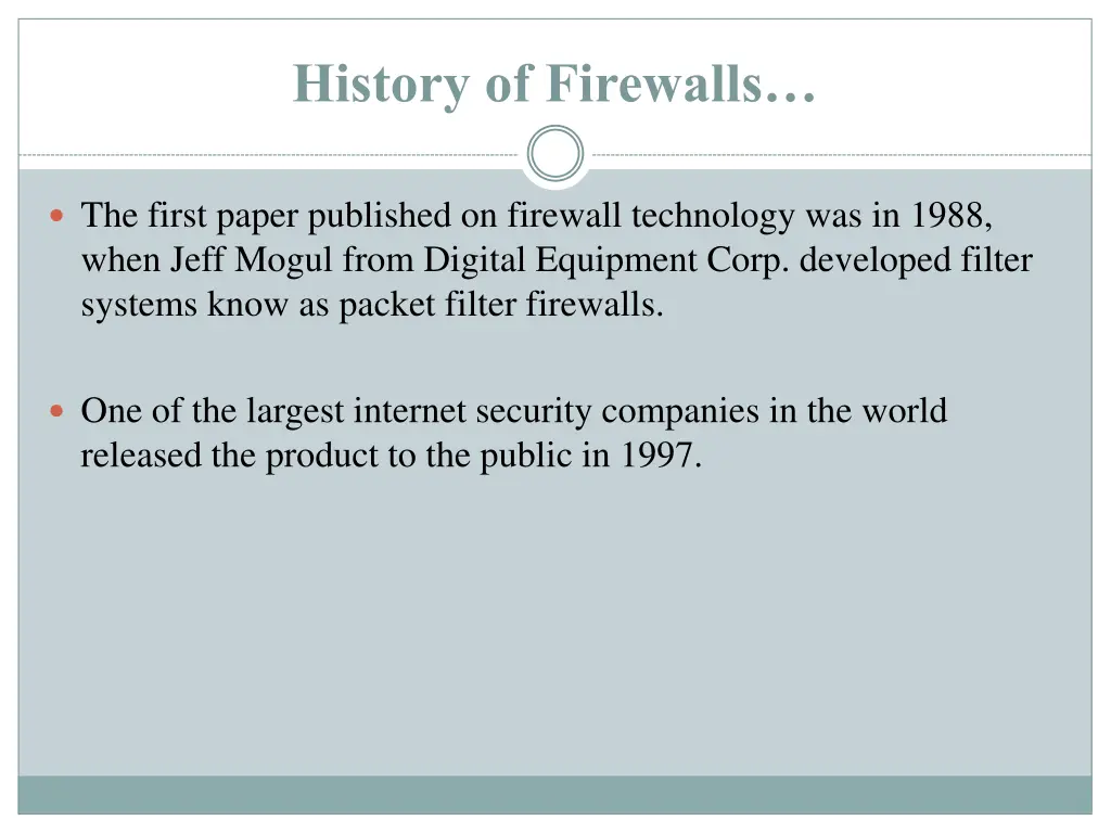 history of firewalls 1