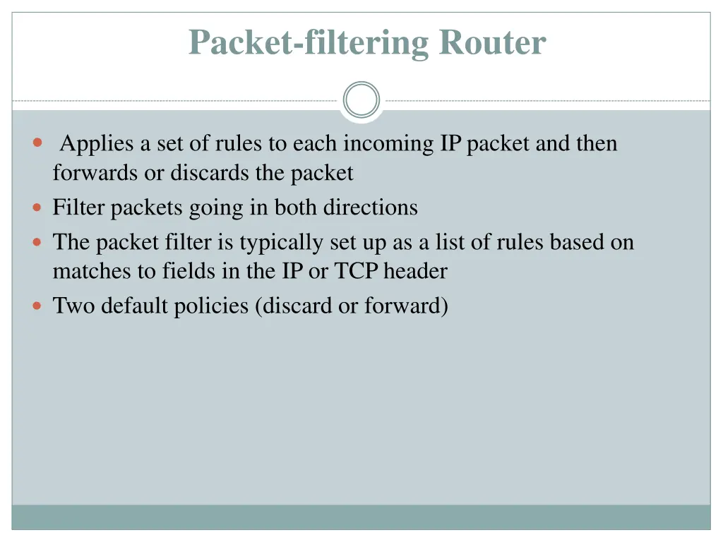 packet filtering router