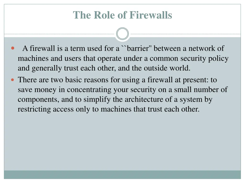 the role of firewalls