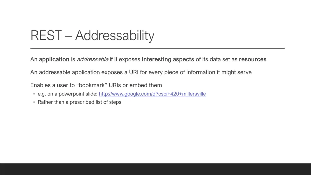 rest addressability