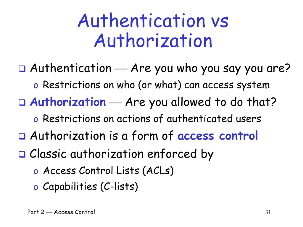 authentication vs authorization