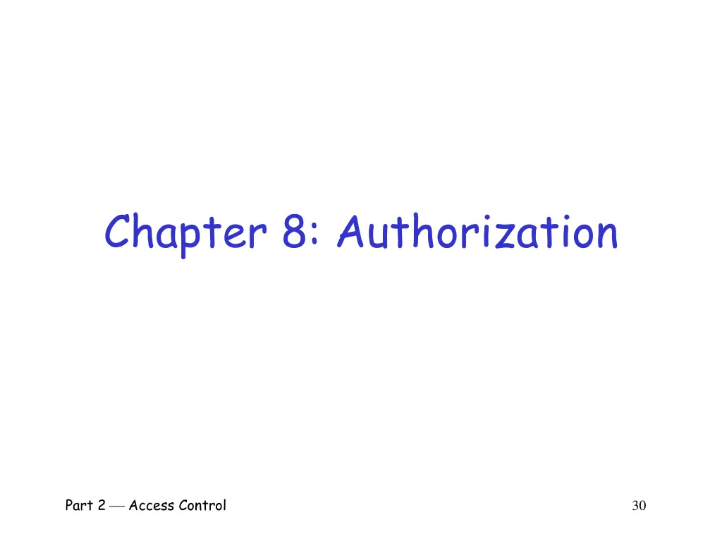 chapter 8 authorization