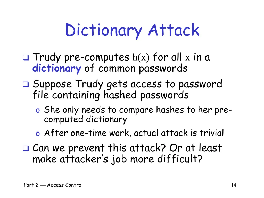 dictionary attack