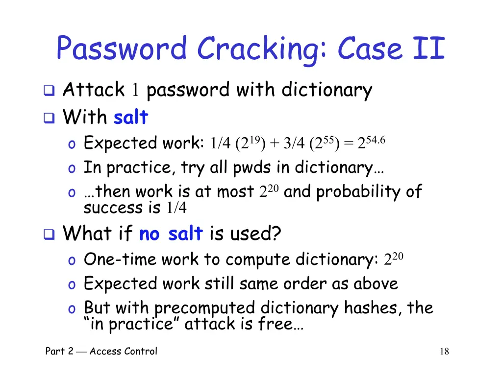 password cracking case ii attack 1 password with