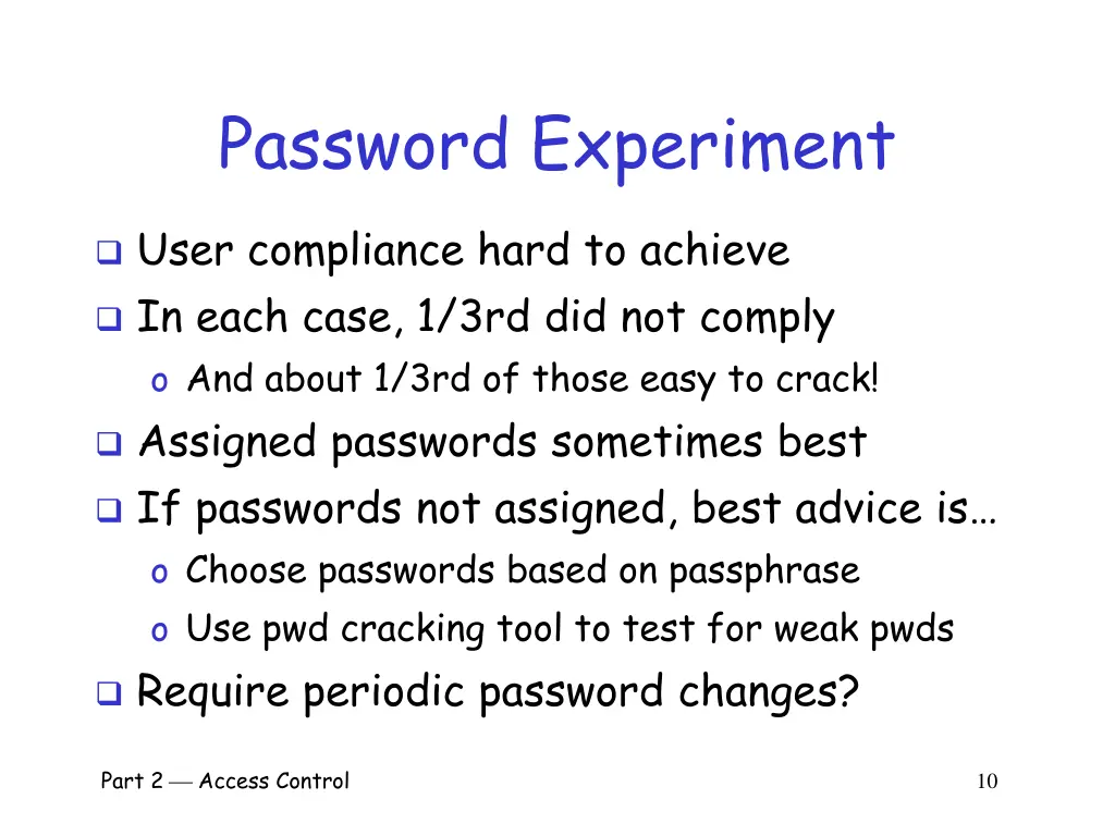 password experiment