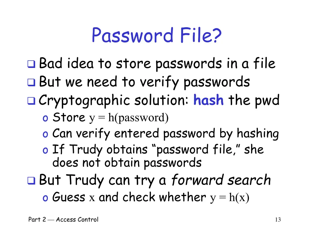 password file bad idea to store passwords