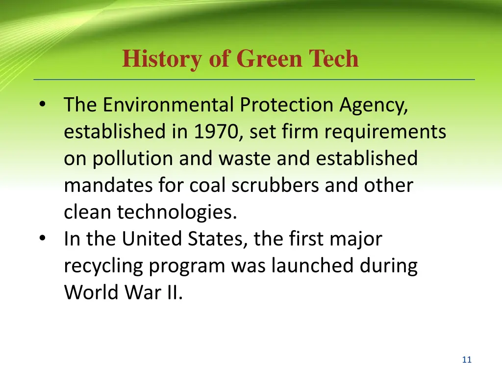 history of green tech 2