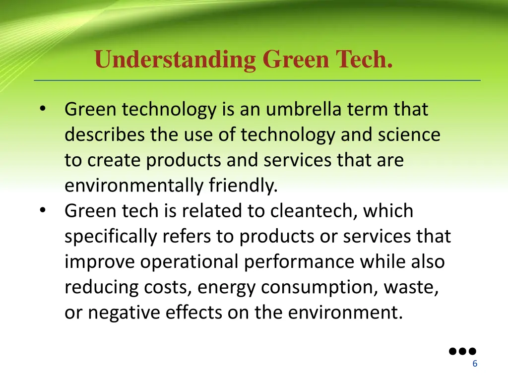 understanding green tech
