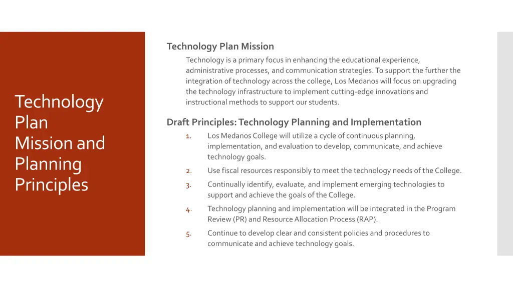 technology plan mission