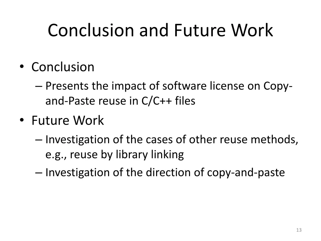 conclusion and future work