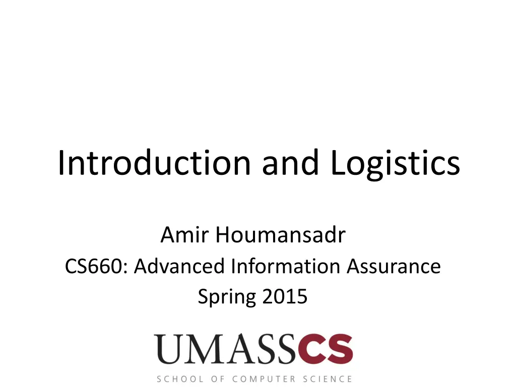 introduction and logistics