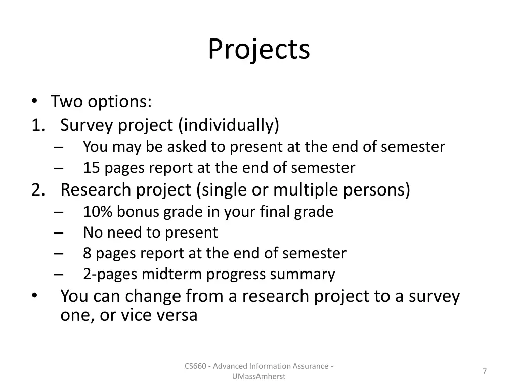 projects