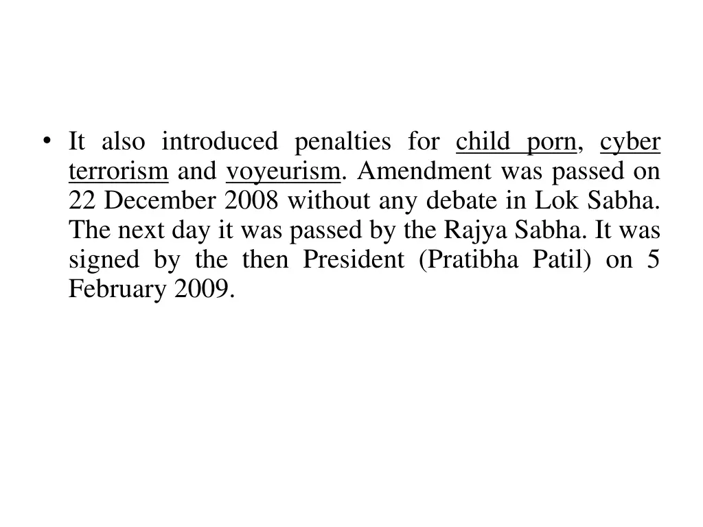 it also introduced penalties for child porn cyber