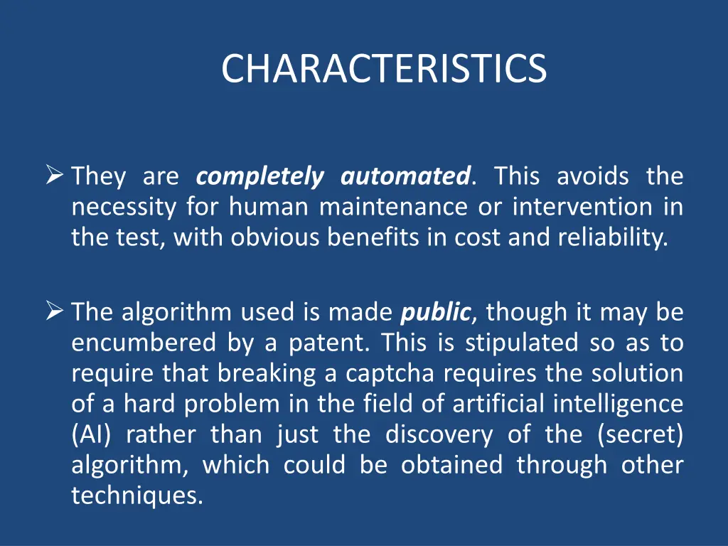 characteristics