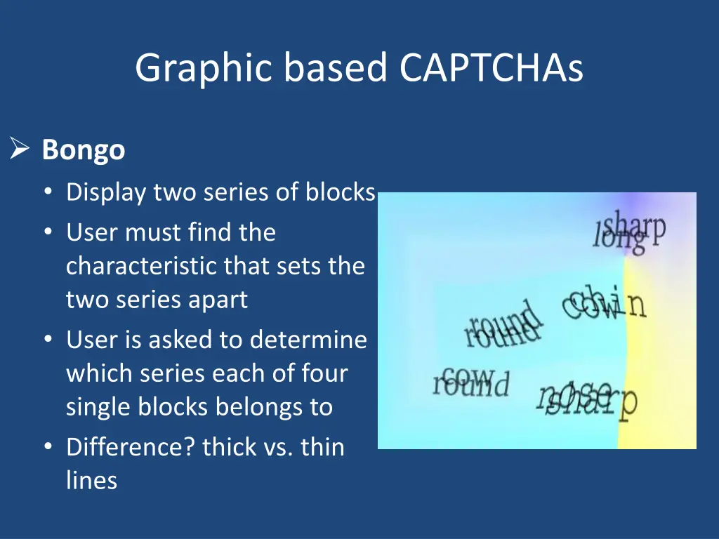 graphic based captchas