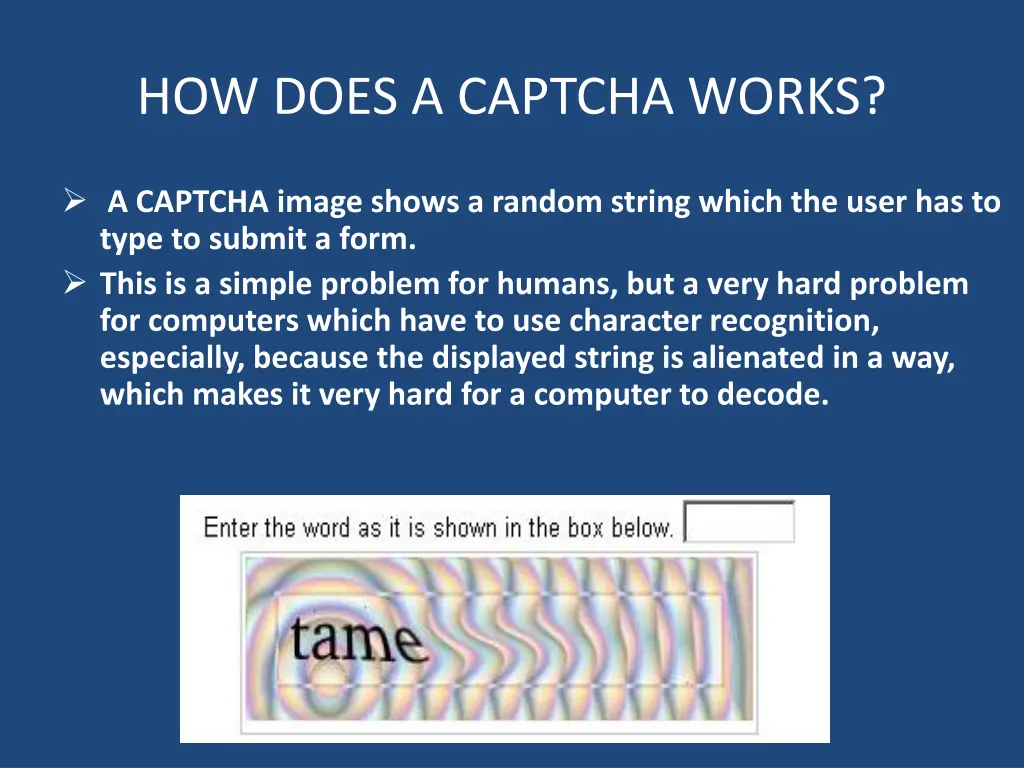 how does a captcha works
