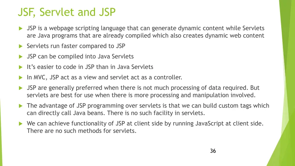 jsf servlet and jsp