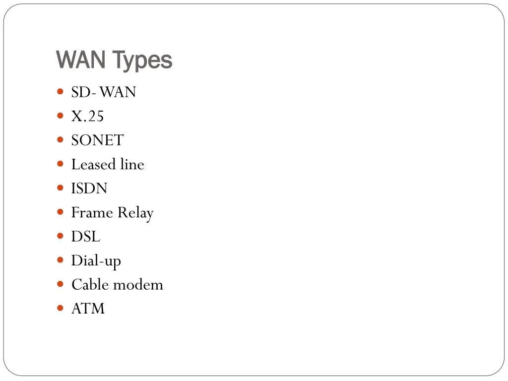 wan types wan types
