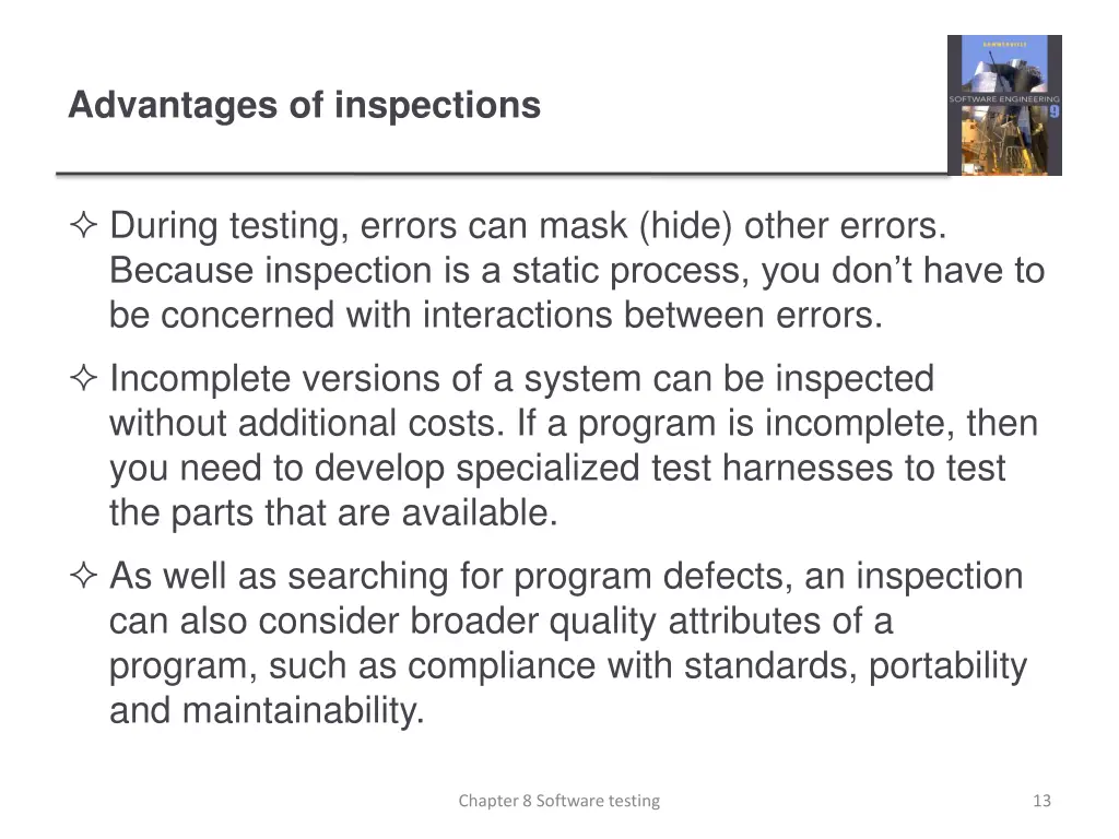 advantages of inspections