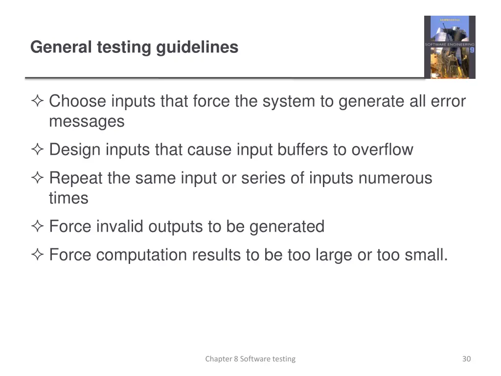 general testing guidelines