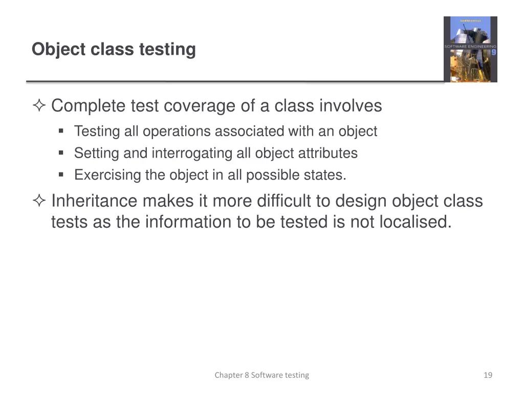 object class testing