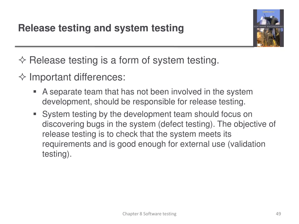 release testing and system testing