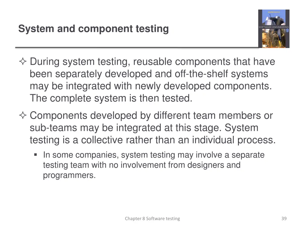 system and component testing