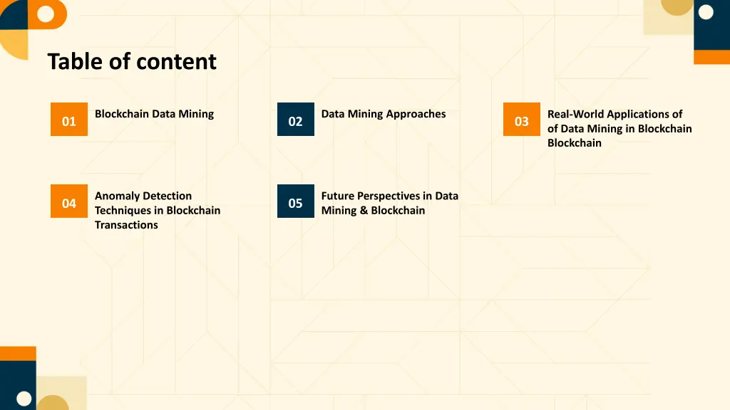 table of content