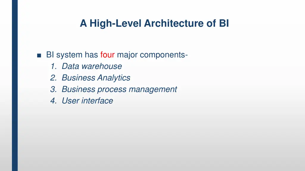 a high level architecture of bi