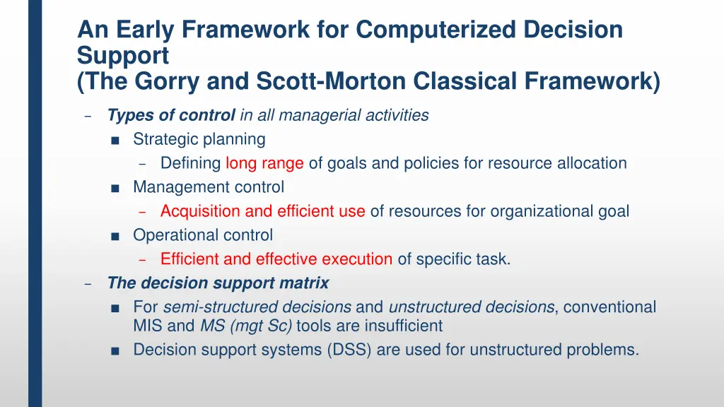 an early framework for computerized decision 2