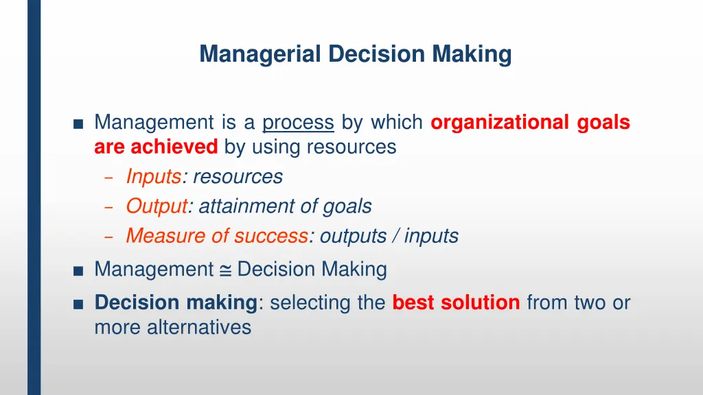 managerial decision making