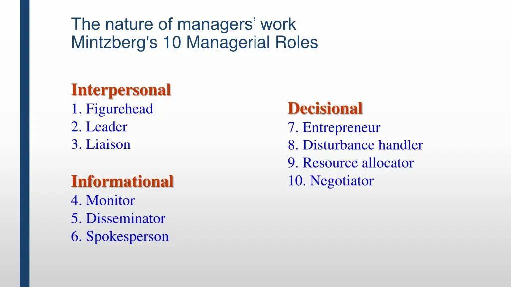 the nature of managers work mintzberg