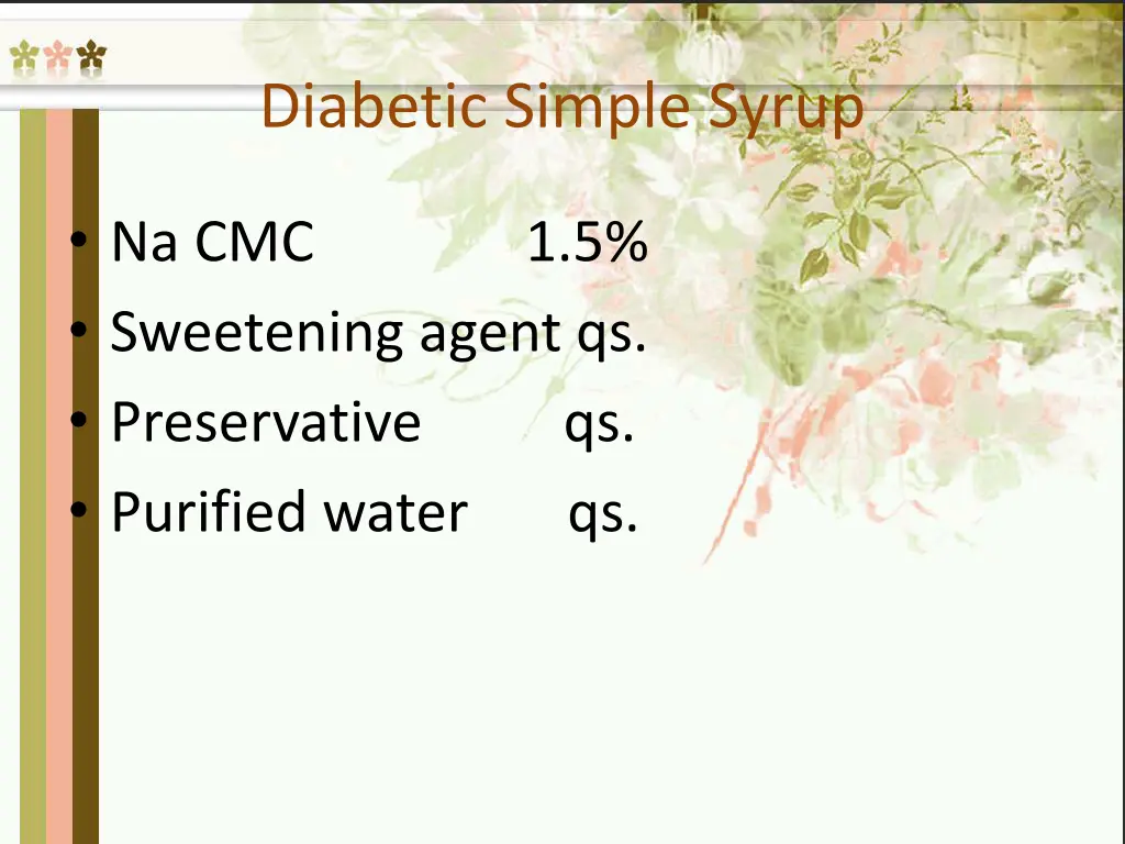 diabetic simple syrup
