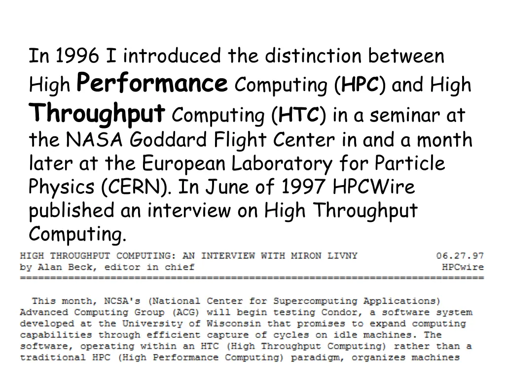in 1996 i introduced the distinction between high