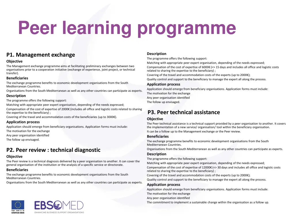 peer learning programme 1