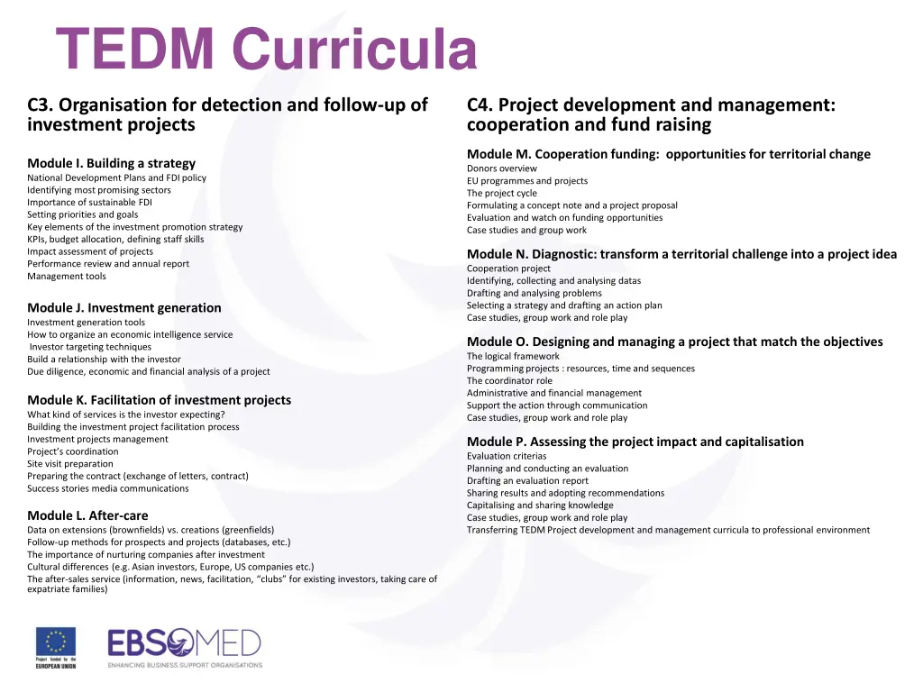 tedm curricula