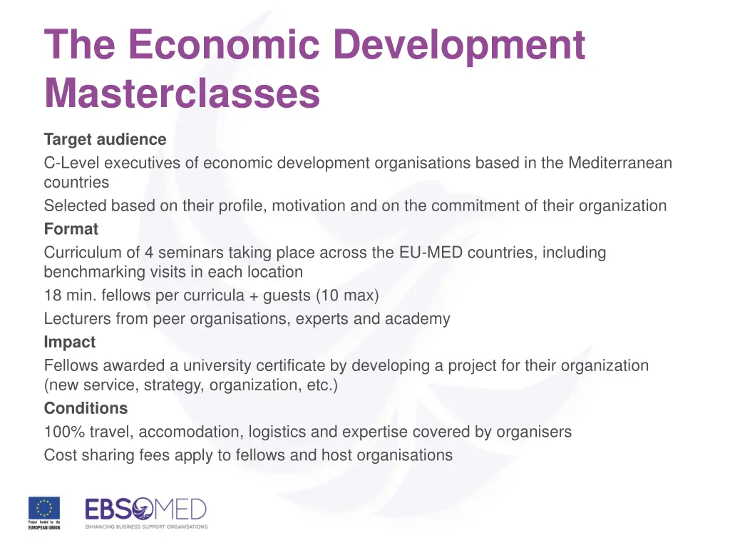 the economic development masterclasses 1